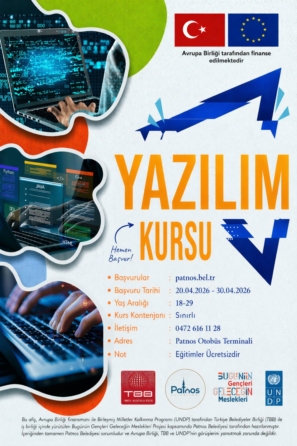 YAZILIM KURSU DUYURU 20.04.2026