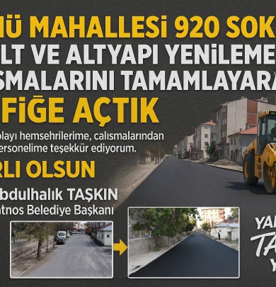 İnönü Mahallesi 920. Sokak Trafiğe Açıldı