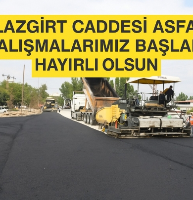 Malazgirt Caddesi’nde Asfalt Başladı